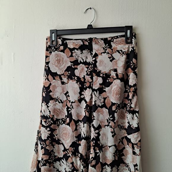 ASOS Design Floral Chiffon Midi Skirt Asymmetric Hem Multicolor Women's Size 10 - Picture 6 of 11